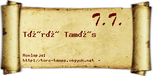 Törő Tamás névjegykártya